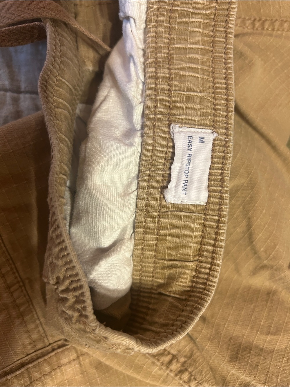 Men's Drawstring Ripstop Pants - Olive & Khaki - Picture 2 of 6